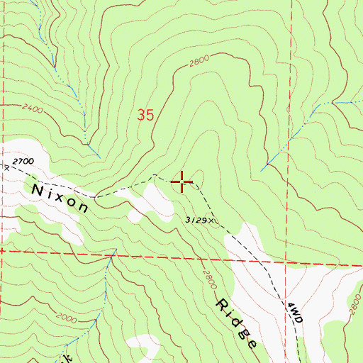 Topographic Map of Nixon Ridge, CA