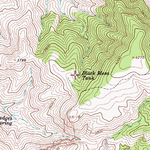 Topographic Map of Black Mesa Tank, AZ