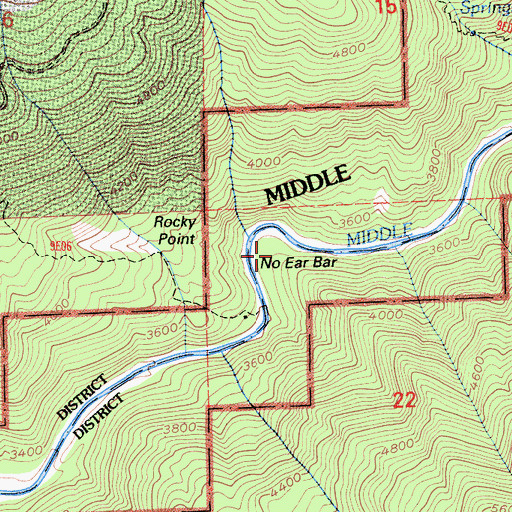 Topographic Map of No Ear Bar, CA