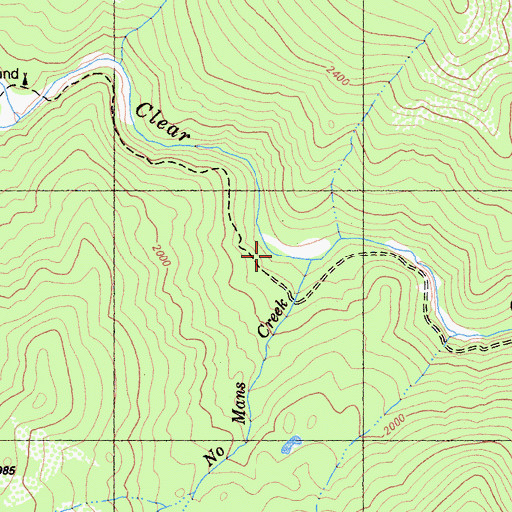 Topographic Map of No Mans Creek, CA
