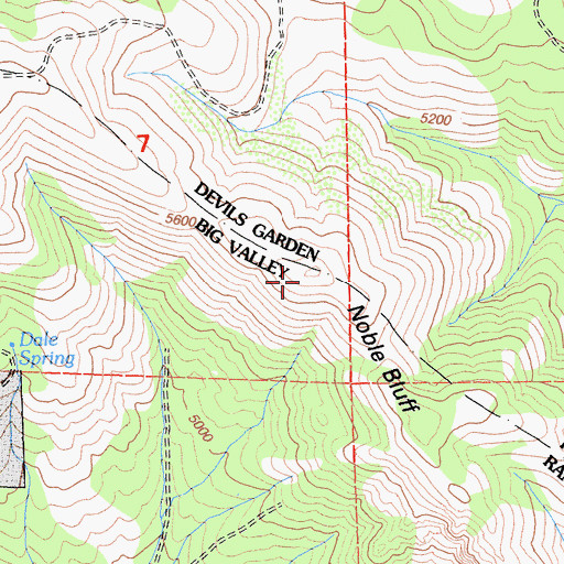 Topographic Map of Noble Bluff, CA