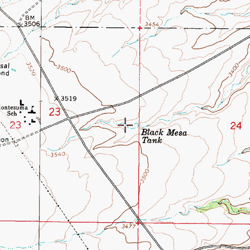 Topographic Map of Black Mesa Tank, AZ
