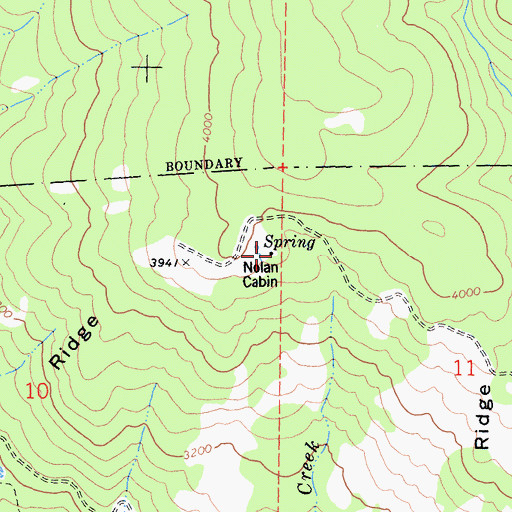 Topographic Map of Nolan Cabin, CA