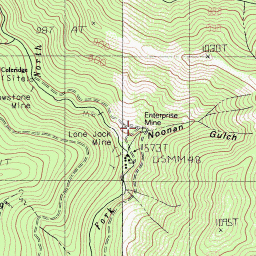 Topographic Map of Noonan Gulch, CA