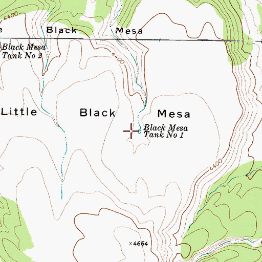 Topographic Map of Black Mesa Tank Number One, AZ