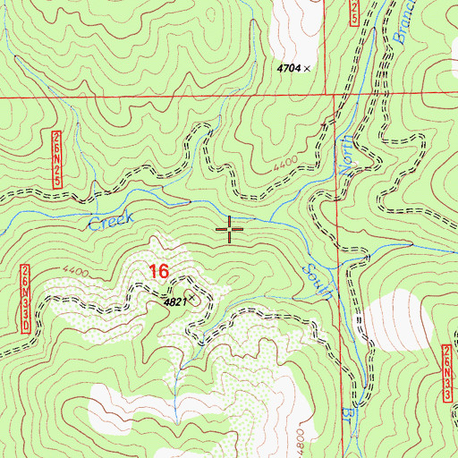 Topographic Map of North Branch Mosquito Creek, CA