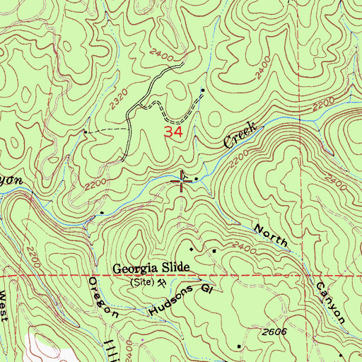 Topographic Map of North Canyon, CA