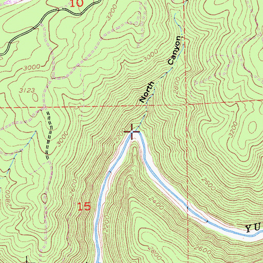 Topographic Map of North Canyon, CA