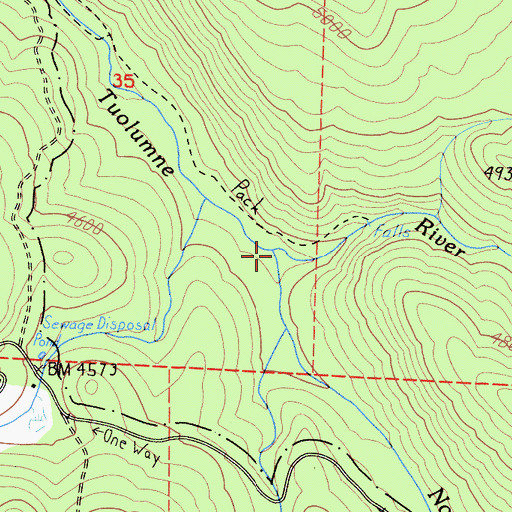 Topographic Map of North Crane Creek, CA
