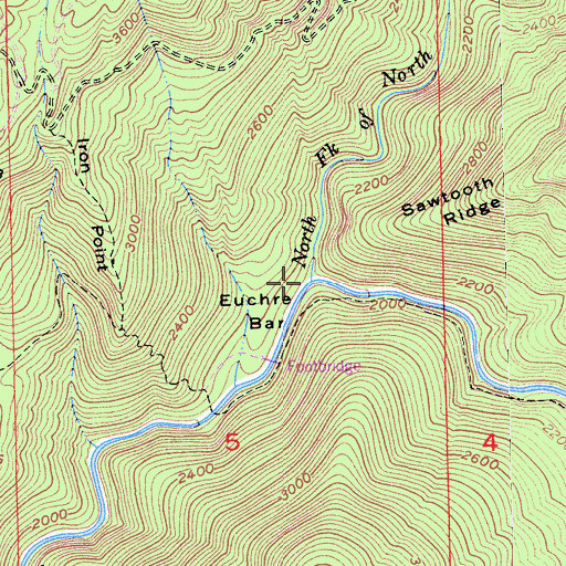 Topographic Map of North Fork North Fork American River, CA
