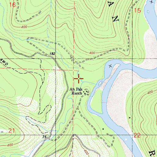 Topographic Map of North Fork Ah Pah Creek, CA
