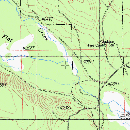 Topographic Map of North Fork Bear Creek, CA