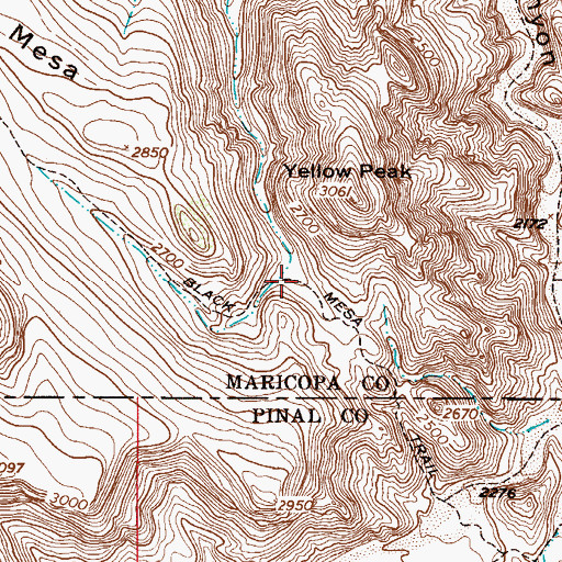 Topographic Map of Black Mesa Trail, AZ