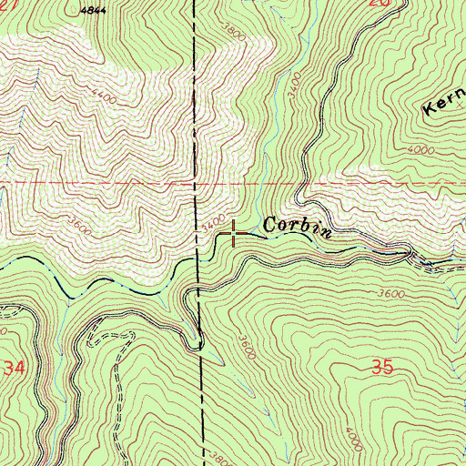 Topographic Map of North Fork Corbin Creek, CA