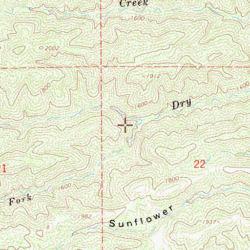 Topographic Map of North Fork Dry Creek, CA