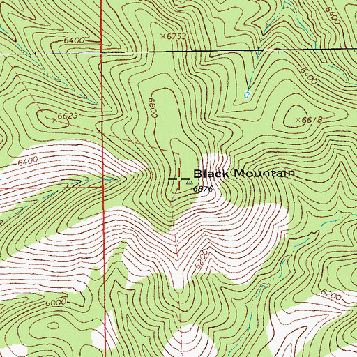 Topographic Map of Black Mountain, AZ