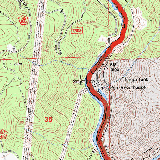 Topographic Map of North Fork Feather River, CA