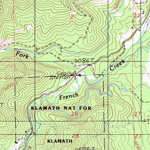 Topographic Map of North Fork French Creek, CA