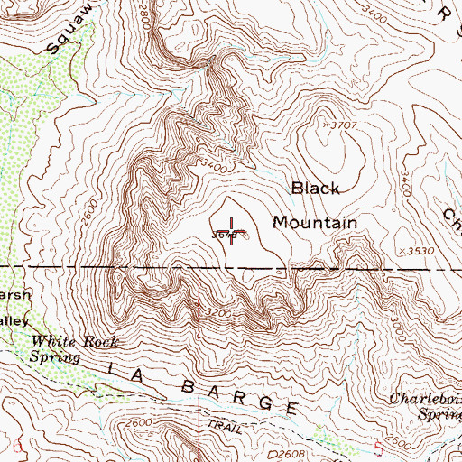 Topographic Map of Black Mountain, AZ
