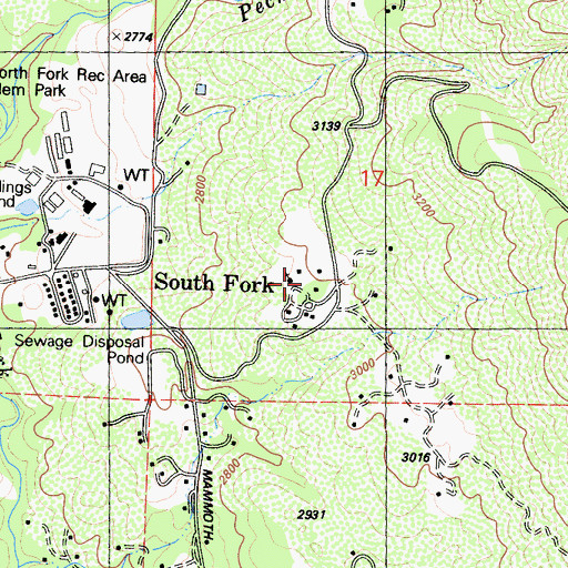 Topographic Map of North Fork Indian Mission, CA