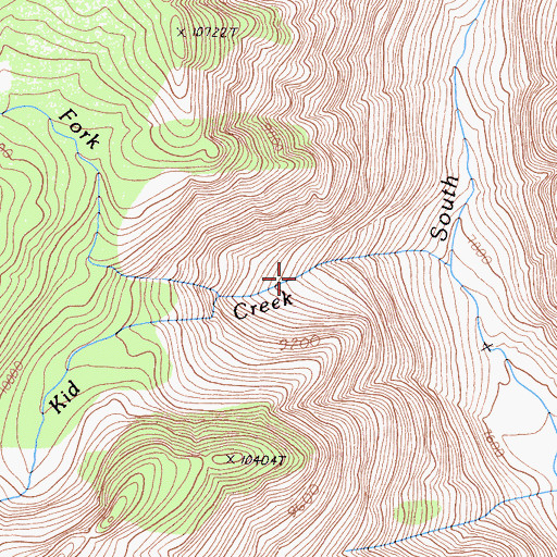 Topographic Map of North Fork Kid Creek, CA