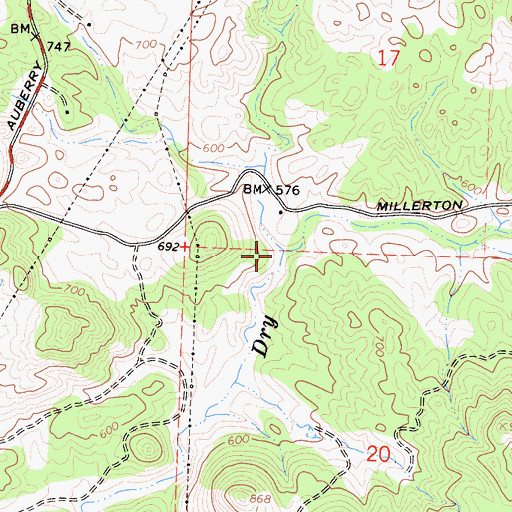 Topographic Map of North Fork Little Dry Creek, CA
