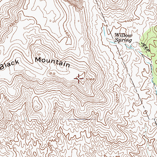 Topographic Map of Black Mountain, AZ