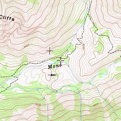 Topographic Map of North Fork Mono Creek, CA