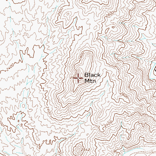 Topographic Map of Black Mountain, AZ