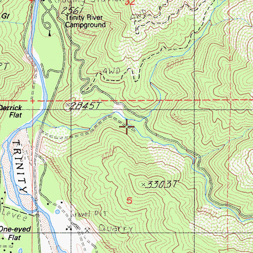 Topographic Map of North Fork Scorpion Creek, CA