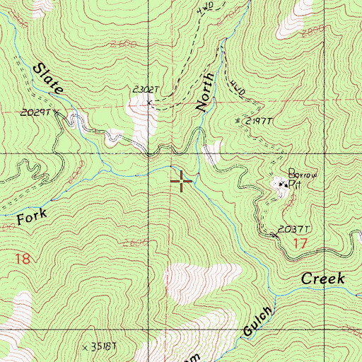 Topographic Map of North Fork Slate Creek, CA