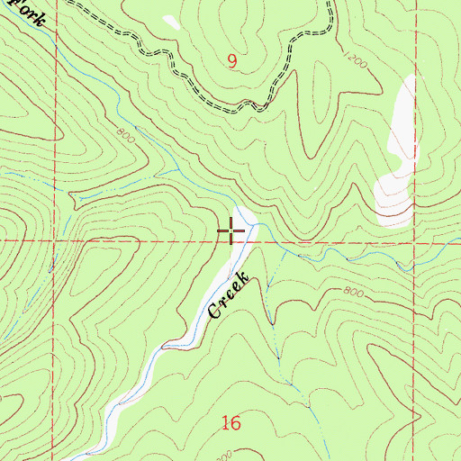 Topographic Map of North Fork Soctish Creek, CA