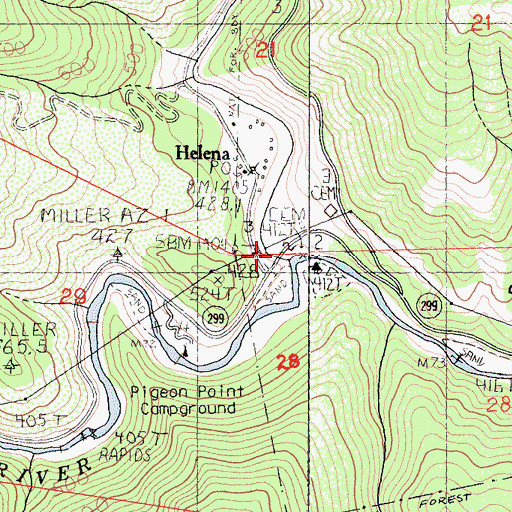 Topographic Map of North Fork Trinity River, CA