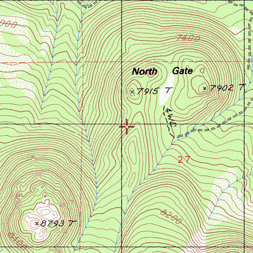 Topographic Map of North Gate, CA