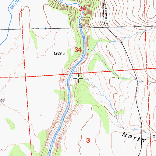 Topographic Map of North Gulch, CA