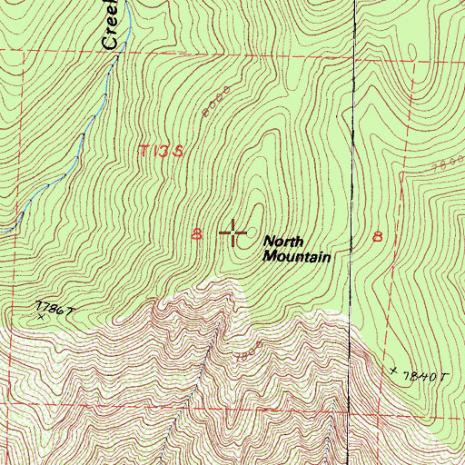 Topographic Map of North Mountain, CA