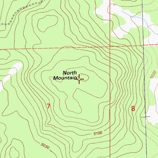 Topographic Map of North Mountain, CA