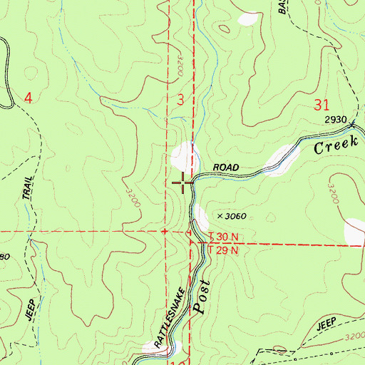 Topographic Map of North Post Creek, CA