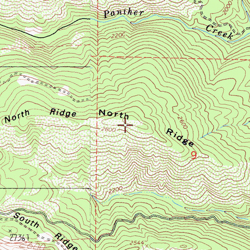 Topographic Map of North Ridge, CA