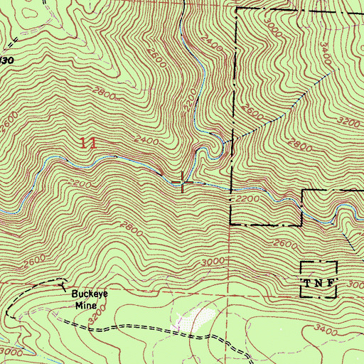 Topographic Map of North Shirttail Canyon, CA
