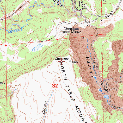 Topographic Map of North Table Mountain, CA