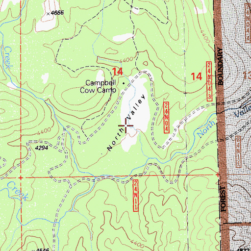 Topographic Map of North Valley, CA
