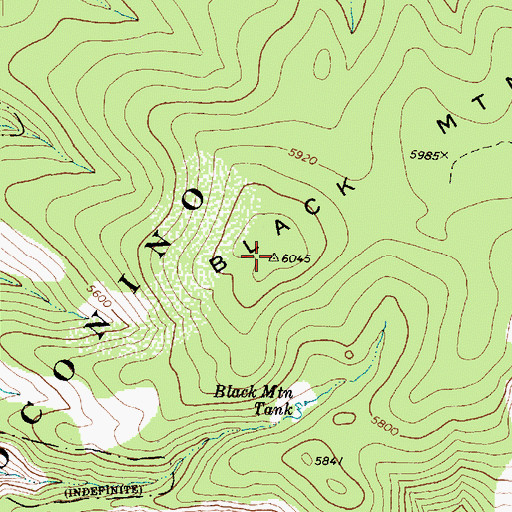 Topographic Map of Black Mountain, AZ