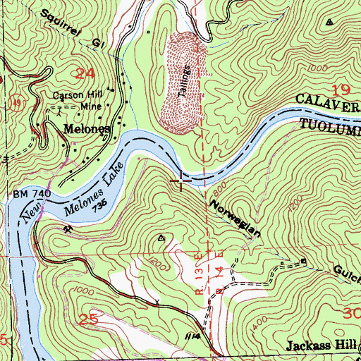 Topographic Map of Norwegian Gulch, CA