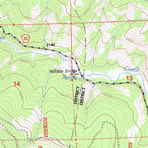 Topographic Map of Notson Bridge, CA