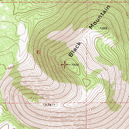 Topographic Map of Black Mountain, AZ