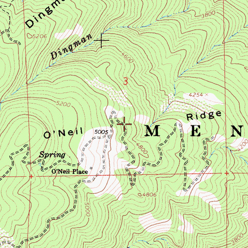 Topographic Map of O'Neil Ridge, CA