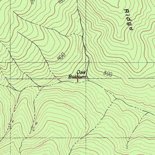 Topographic Map of Oak Bottom, CA