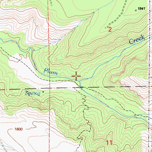Topographic Map of Oat Creek, CA