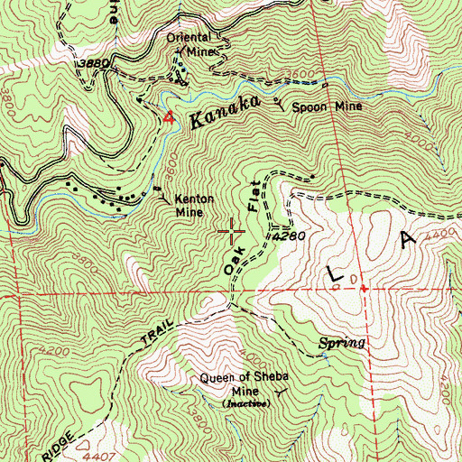 Topographic Map of Oak Flat, CA